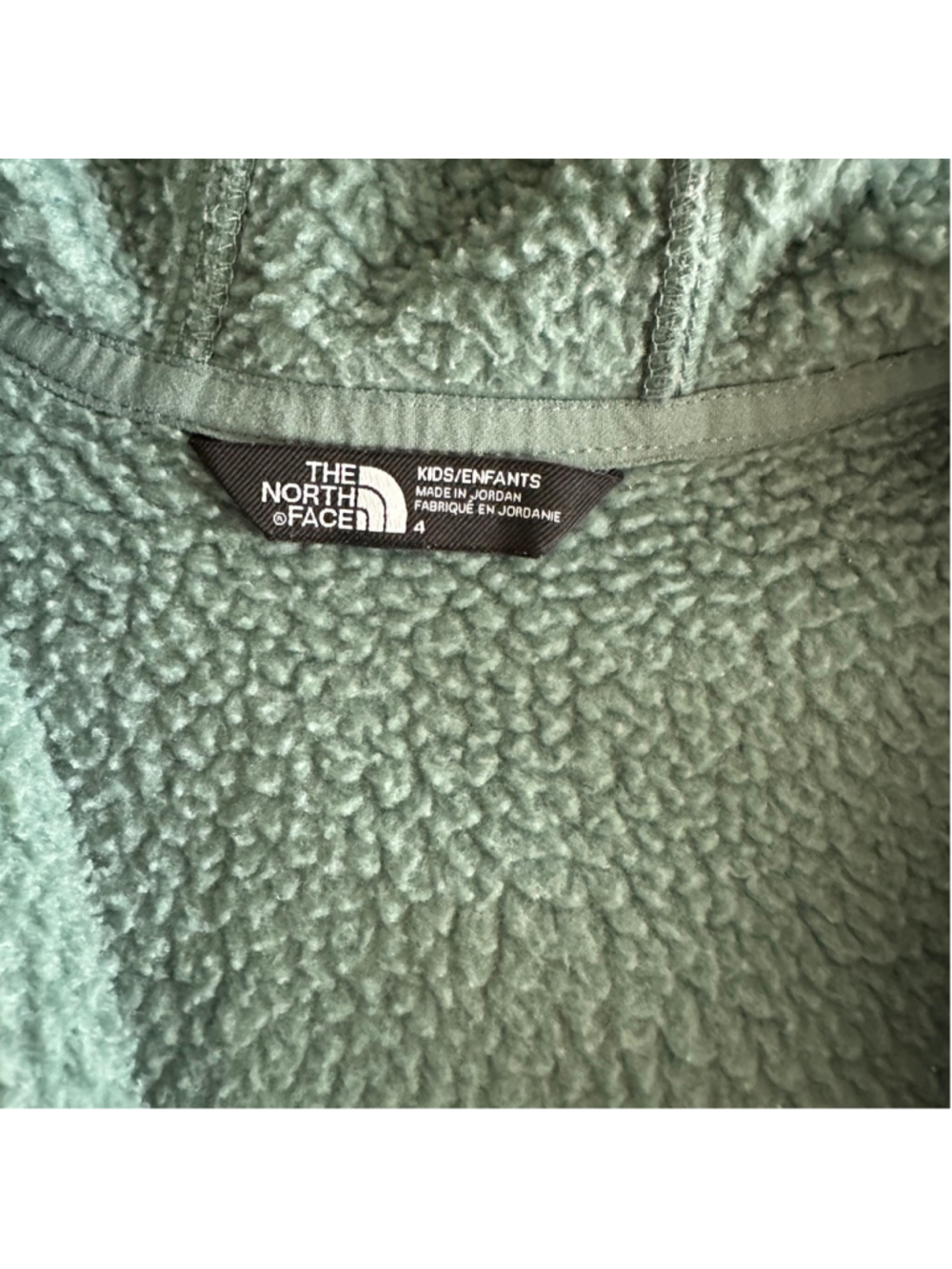 The North Face Boys Fleece Jacket 4T Green Camo Hooded Full Zip - Picture 2 of 10